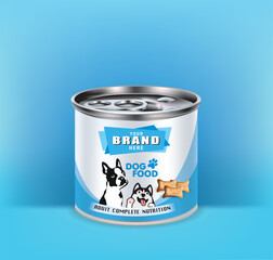 Design of canned dog food packaging