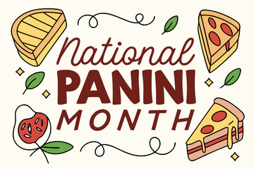 NATIONAL PANINI MONTH vector illustration