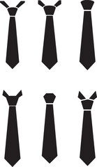 Collection of Six Different Necktie Silhouettes for Formal Wear and Business Attire