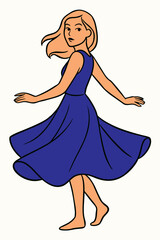 girl in a blue dress