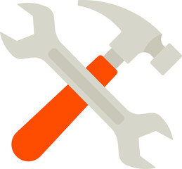 Hammer and Wrench Crossed Icon for Tools and Repair