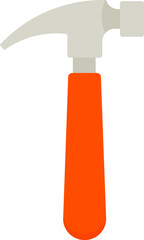 Claw Hammer Icon with Red Handle Vector