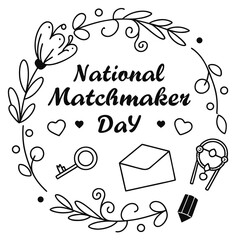 NATIONAL MATCHMAKER DAY vector illustration