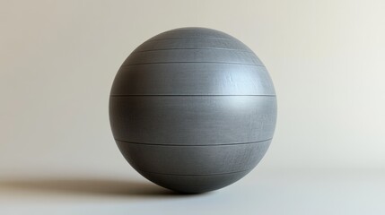 Gray sphere with wooden plank texture, studio shot