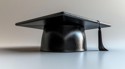 Graduation cap, academic ceremony, 3D render, educational background, stock photo