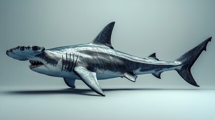 Hammerhead shark in studio setting. Possible use educational resources