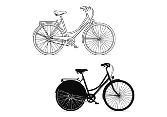 Obraz premium Vector art of vintage bicycle illustration isolated on white background