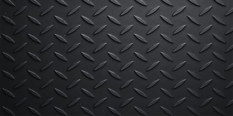 Black metal texture background with dark industrial steel plate pattern