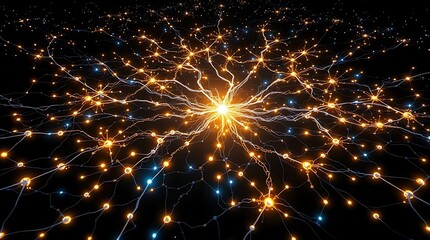 Fototapeta premium Artificial Intelligence Neural Network and DNA Data Growth Concept
