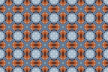 Seamless Shape Design Symmetric Wallpaper Luxury Textile Digital Endless Geometric Visual Graphic Background Decoration Interior Cloth Template Fashion Fabric Art Texture Perspective Tile Pattern.