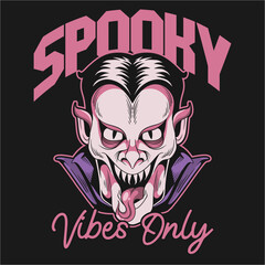 Dracula Monster Halloween Graphic Artwork, Witches Spooky Halloween, Horror-themed Halloween T-shirt Design, Ghost Illustration for Print