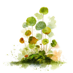 Abstract botanical illustration of a cluster of plants