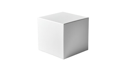 A minimalistic shot of a single white cube isolated against a stark black background
