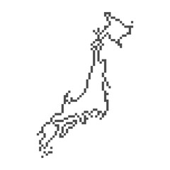 japanese map retro pixel art