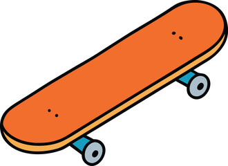 skateboard with bold graphics on transparent background