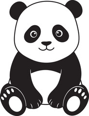  Panda Silhouettes Clip art vector white color background