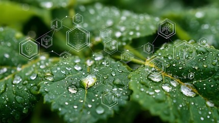 Smart Farming Infographic on Leaf Surface