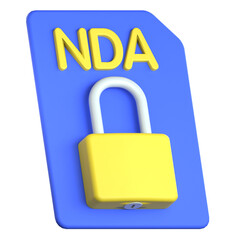 NDA contract 3D Icon colorful style