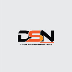 DSN letter logo design with white background