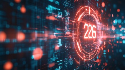 Futuristic Abstract Background with Glowing Digital Elements