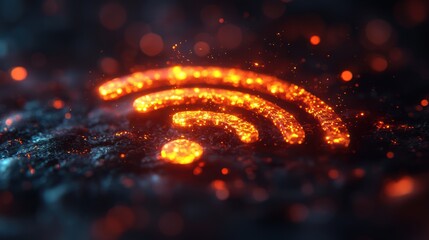 Abstract fiery wifi symbol