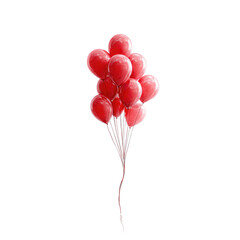 A bunch of vibrant red balloons