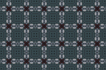 Seamless Digital Visual Fabric Perspective Symmetric Decoration Wallpaper Background Endless Geometric Textile Template Texture Graphic Design Interior Luxury Tile Shape Fashion Art Cloth Pattern.