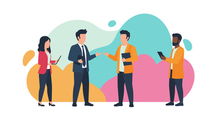 Diverse business team collaborating, ideal for website banners or presentations.