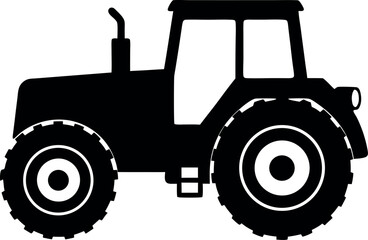 tractor silhouette vector, tractor black icon, tractor isolated