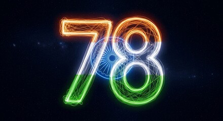 Indian Flag Design Number 78 Celebrating 78 Years of Independence