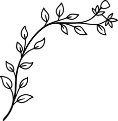 vector illustration of spring blossom corner border