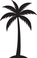Obraz premium Palm Tree Silhouette in Black | Tropical Beach Nature Illustration Vector