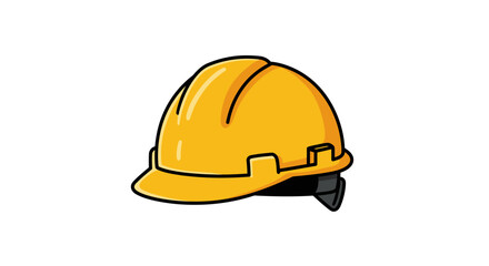 A yellow construction hard hat with black lining.