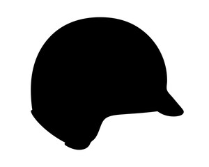 Fototapeta premium Solid black silhouette of a cycling helmet on a white background