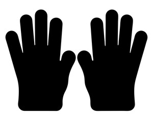 Obraz premium Symmetrical depiction of two stylized black hands, viewed from the palm side