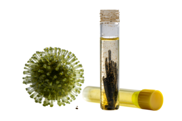 Microscopic virus model and test tubes