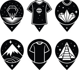 set of black and white diamond