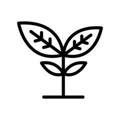 Sprout icon thin single monoline