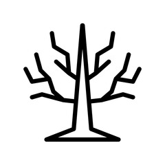 Tree icon thin single monoline