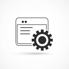 ERP system, Enterprise resource planning solid outline in white background. Business automation and innovation. Vector icon, ERP Software System for AI and Business