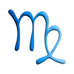 3d virgo zodiac sign Astrology clipart Element for design