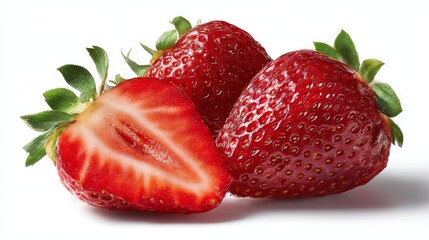 Fresh and delicious strawberries. Healthy Food. Close-up of fresh strawberries. Copy space area