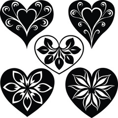 set of floral elements