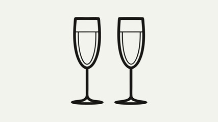 champagne glass on white background