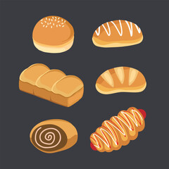 Assortment of Freshly Baked Breads Rolls, Buns, and Pastries