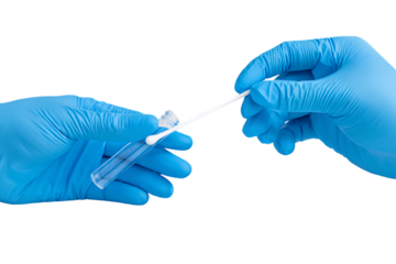Sample collection with swab.