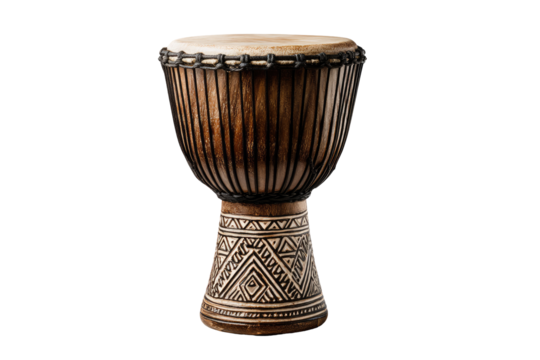 Wooden drum with intricate design