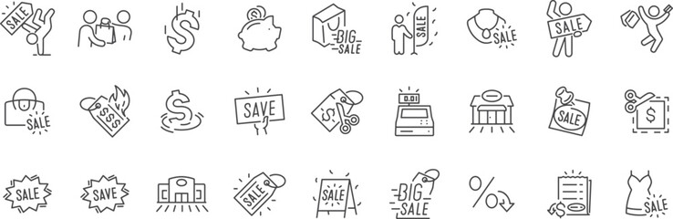 Sale and Discount Badge Icons – Offer, Price Tag, Flash Sale, Promo, Coupon, Shopping, Big Deal, Retail, Clearance

