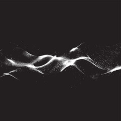 Abstract black and white frequency waves on dark background, creating a minimalist, high-tech visual effect