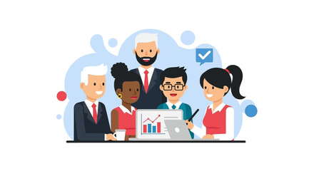 Diverse business team collaborating on a project, perfect for presentations and website banners.